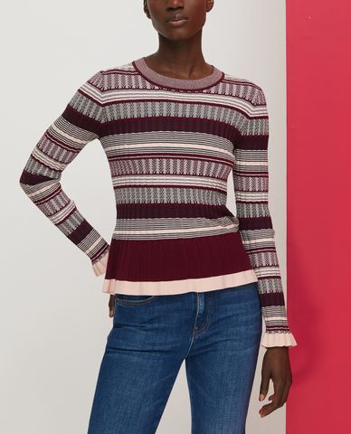  MAX&Co. - Áo len nữ tay dài cổ tròn Ribbed Jacquard 