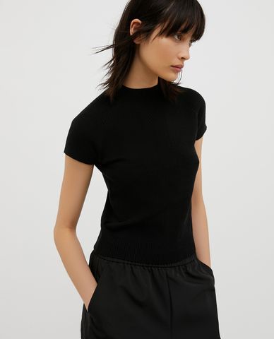  MAX&Co. - Áo dệt kim phom croptop tay ngắn năng động Quiete 