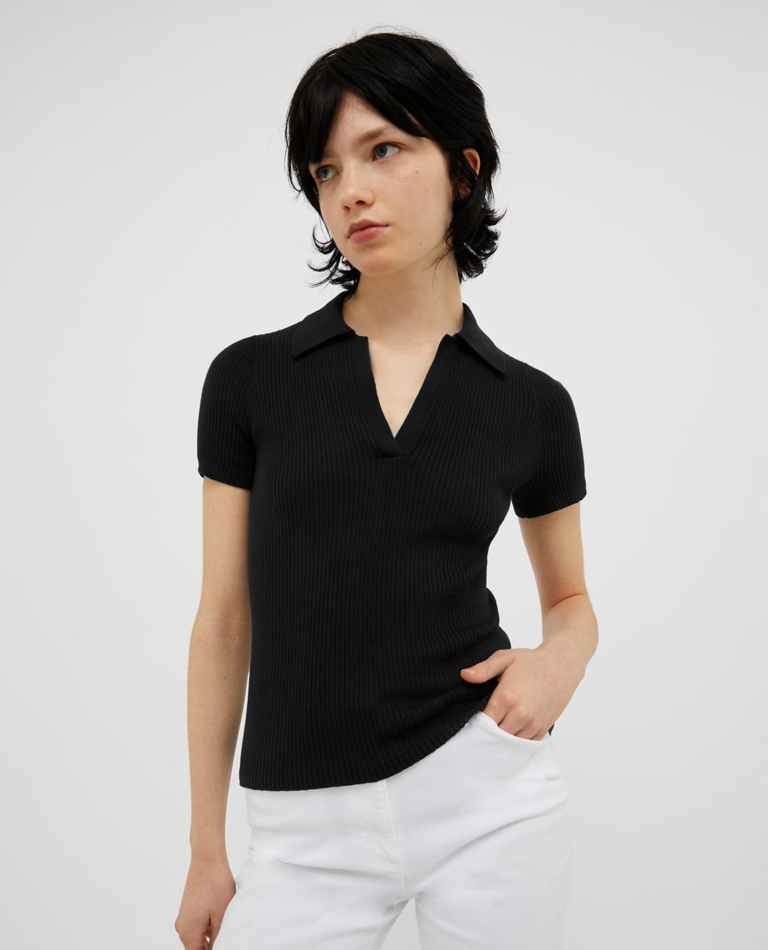MAX&Co. - Áo polo cổ V dệt kim cá tính Sigma
