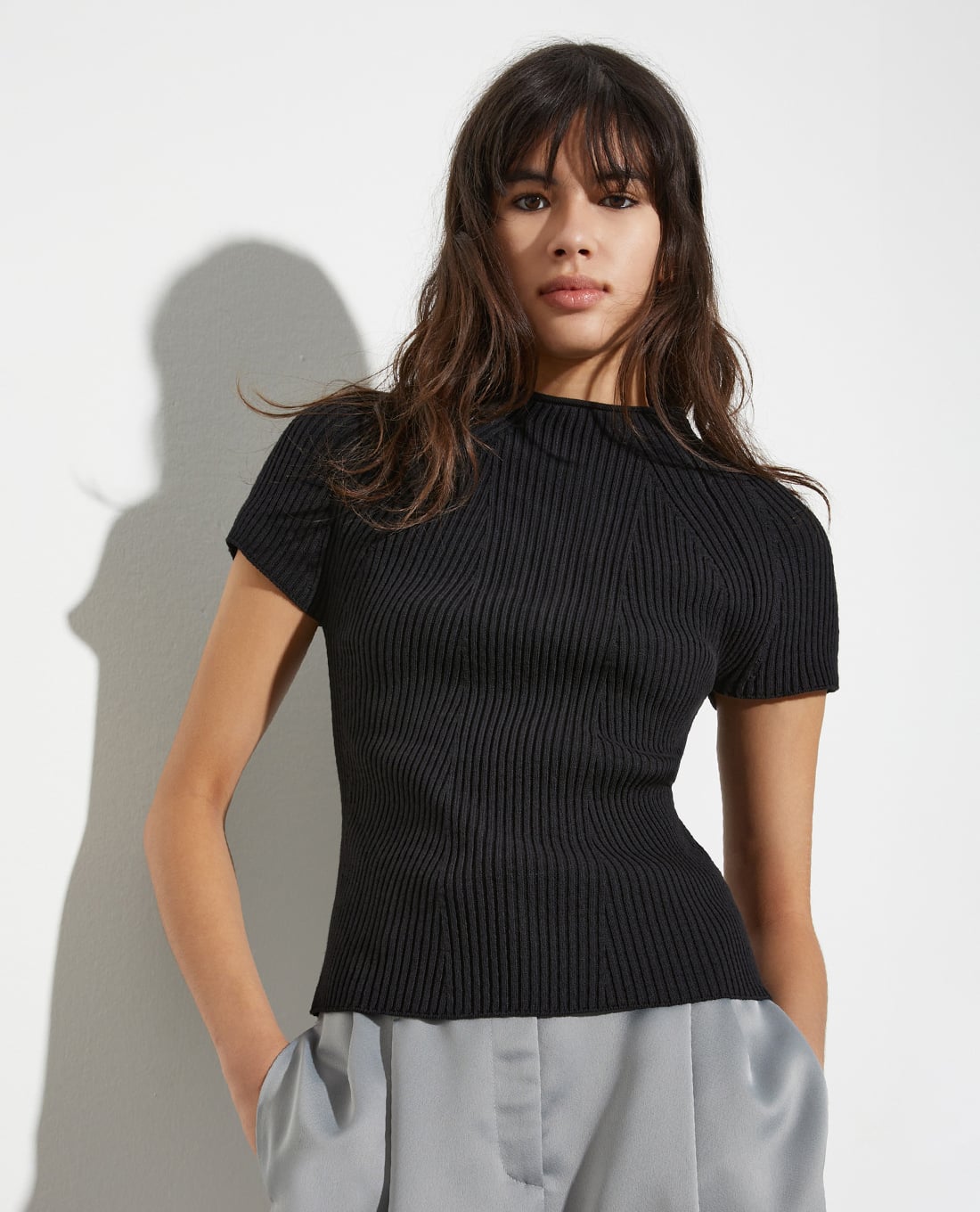 MAX&Co. - Áo dệt kim nữ cổ tròn tay ngắn Musette