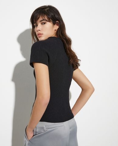  MAX&Co. - Áo dệt kim nữ cổ tròn tay ngắn Musette 