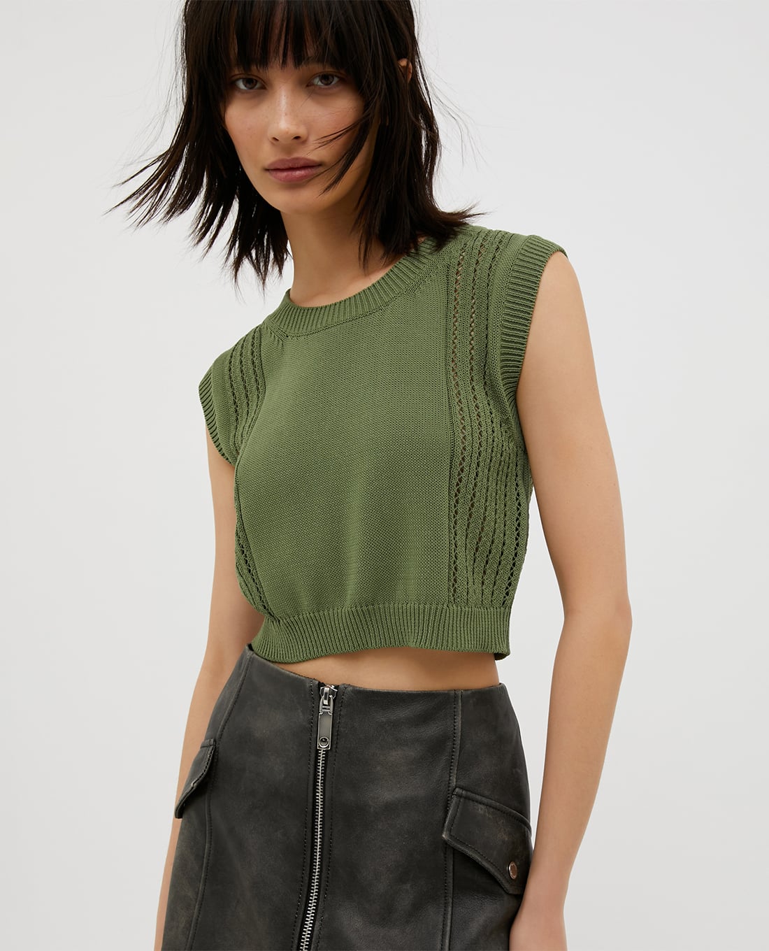 MAX&Co. - Áo croptop cổ tròn sát nách dệt kim Belinda