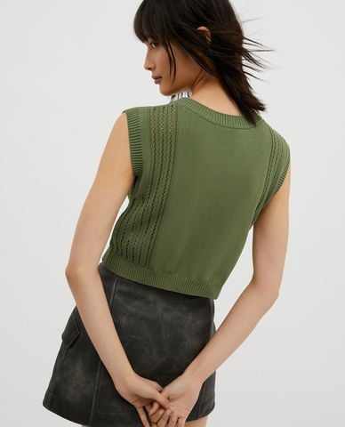  MAX&Co. - Áo croptop cổ tròn sát nách dệt kim Belinda 