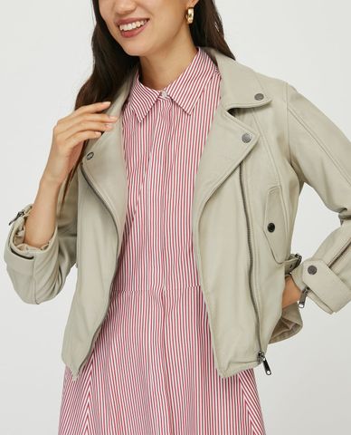  MAX&Co. - Áo khoác da nữ Nappa Leather Biker 