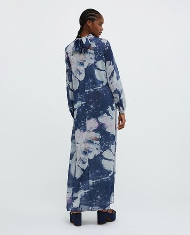  MAX&Co. - Đầm maxi cổ tròn tay dài phối thắt lưng vải Calco 