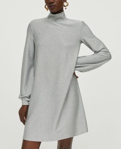  MAX&Co. - Đầm mini phom suông cổ cao tay dài Jersey Lamé 