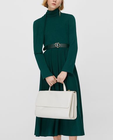  MAX&Co. - Đầm midi cổ lọ tay dài phối thắt lưng Wool Jersey 