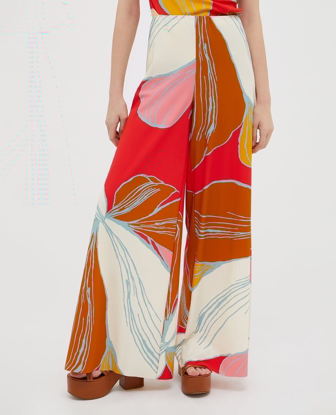 MAX&Co. - Quần nữ ống rộng lưng cao phối hoạ tiết Mozione