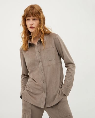  MAX&Co. - Áo sơ mi cổ bẻ tay dài phối túi Picasso 