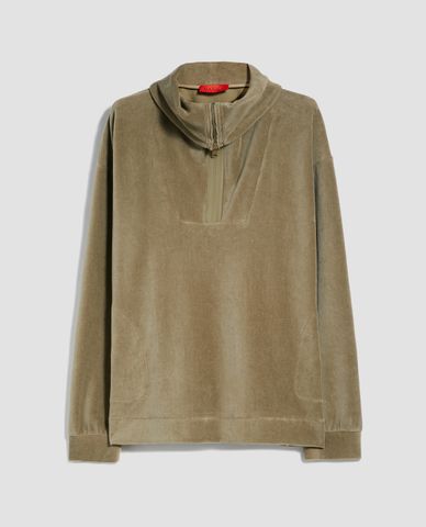  MAX&Co. - Áo sweatshirt nữ tay dài cổ cao Velvet Jersey Corduroy 