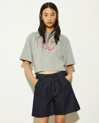  MAX&Co. - Áo croptop nữ cổ tròn tay ngắn Babele 