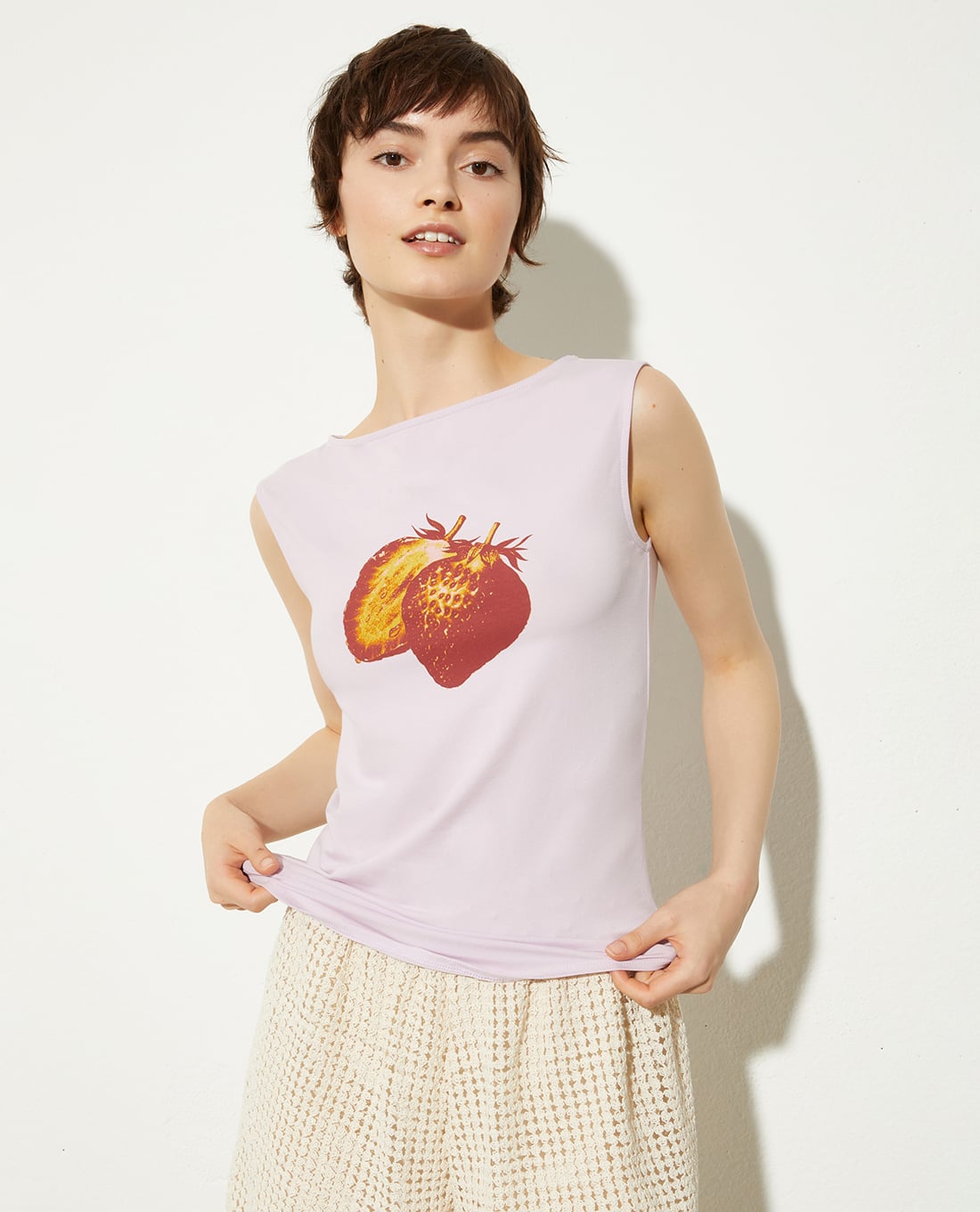 MAX&Co. - Áo sát nách nữ cổ tròn phối họa tiết Idria