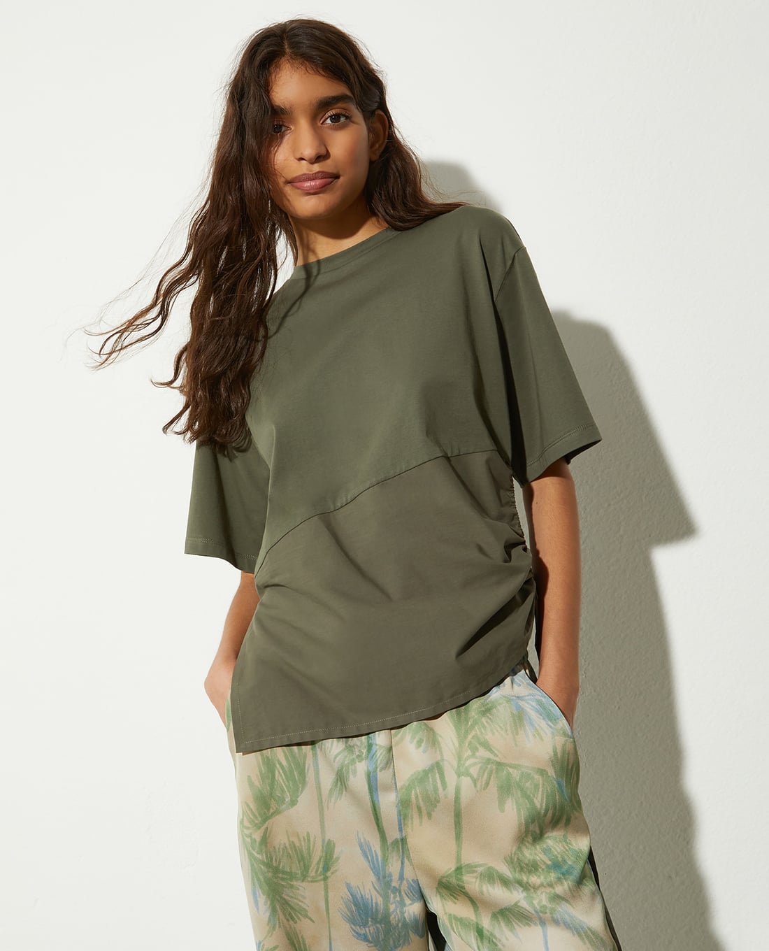 MAX&Co. - Áo kiểu nữ cổ tròn tay ngắn phối dây rút Brest