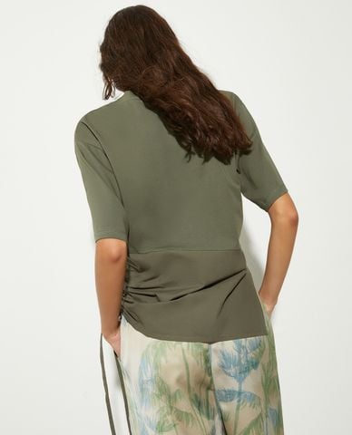  MAX&Co. - Áo kiểu nữ cổ tròn tay ngắn phối dây rút Brest 