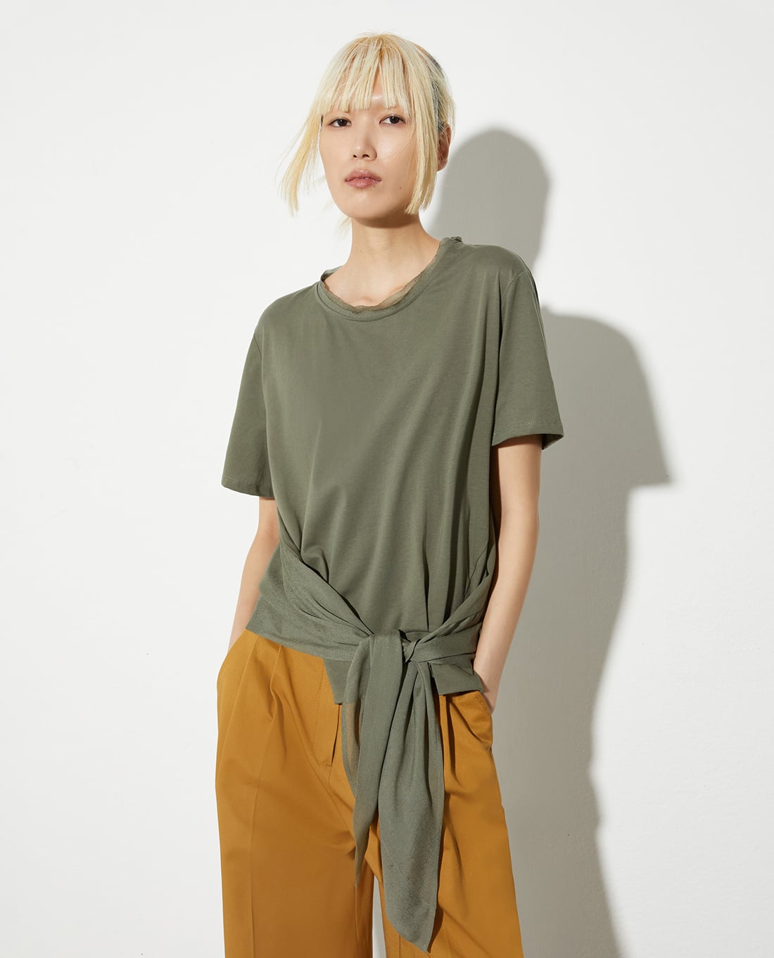 MAX&Co. - Áo kiểu nữ cổ tròn tay ngắn Spazio