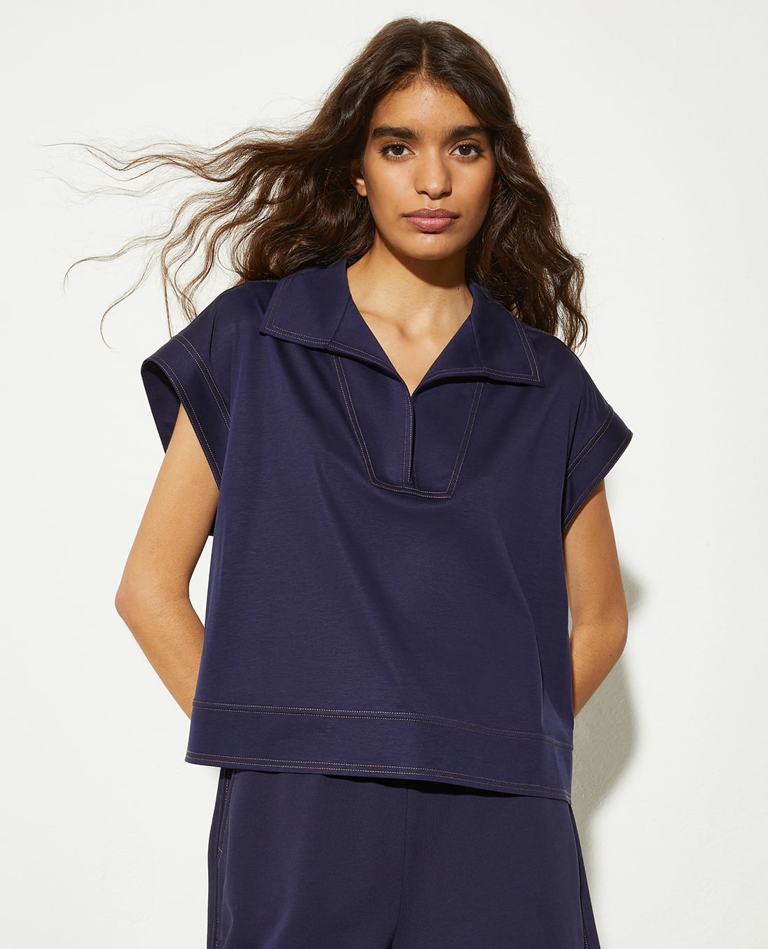 MAX&Co. - Áo kiểu nữ cổ bẻ tay ngắn Balco