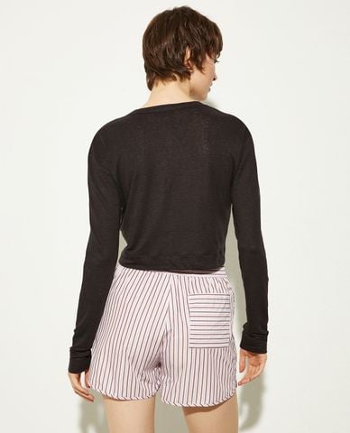  MAX&Co. - Áo khoác cardigan nữ cổ tròn phom croptop Pechino 