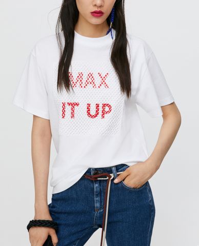  MAX&Co. - Áo thun nữ tay ngắn cổ tròn Appliqués 