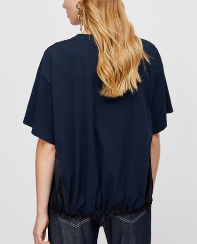  MAX&Co. - Áo thun nữ cổ tròn tay ngắn phối dây rút Jersey And Nylon 