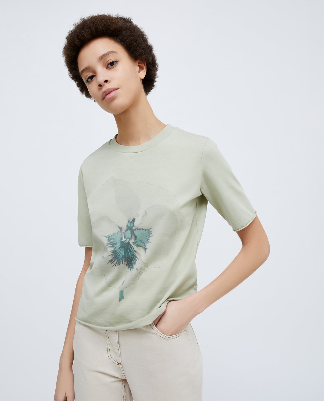 MAX&Co. - Áo thun nữ cổ tròn tay ngắn hoạ tiết hoa Opale