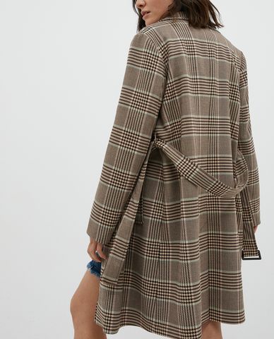  MAX&Co. - Áo măng tô nữ phối thắt lưng Check 