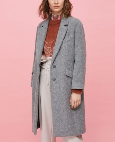  MAX&Co. - Áo măng tô nữ dáng dài Button Front Alpaca And Wool 