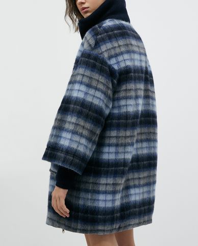  MAX&Co. - Áo khoác kiểu nữ dáng dài phối zip Checked 