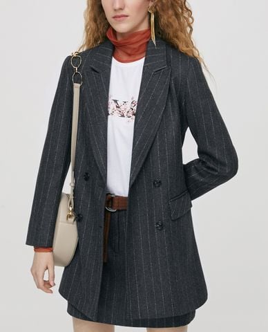  MAX&Co. - Áo blazer nữ phối thắt lưng Double Breasted Flannel 