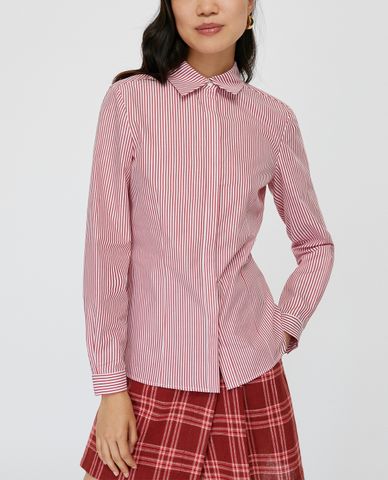 MAX&Co. - Áo sơ mi nữ tay dài kẻ sọc Poplin Slim Fit 