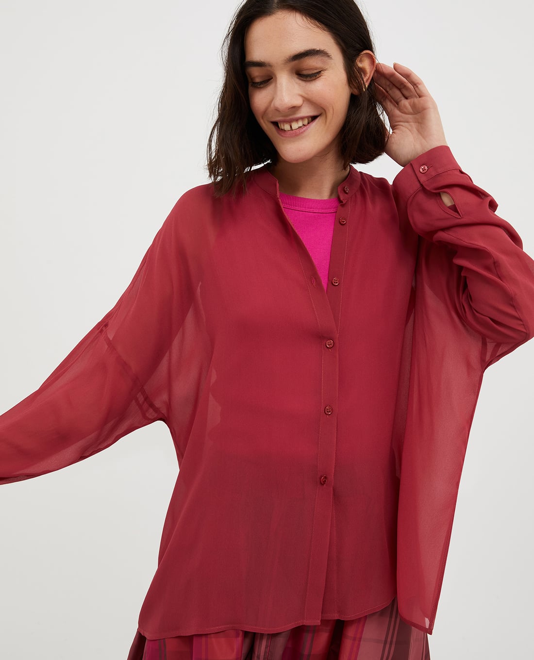MAX&Co. - Áo sơ mi nữ cổ trụ tay dài Elvira
