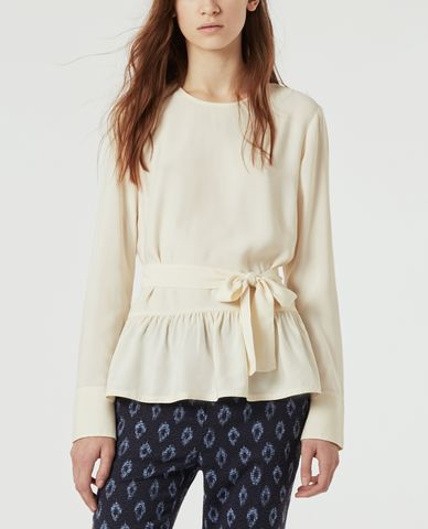  MAX&Co. - Áo kiểu nữ phom suông cổ tròn tay dài Cacao 