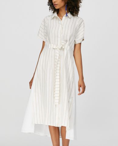  MAX&Co. - Đầm midi sơ mi tay ngắn Linen And Poplin 