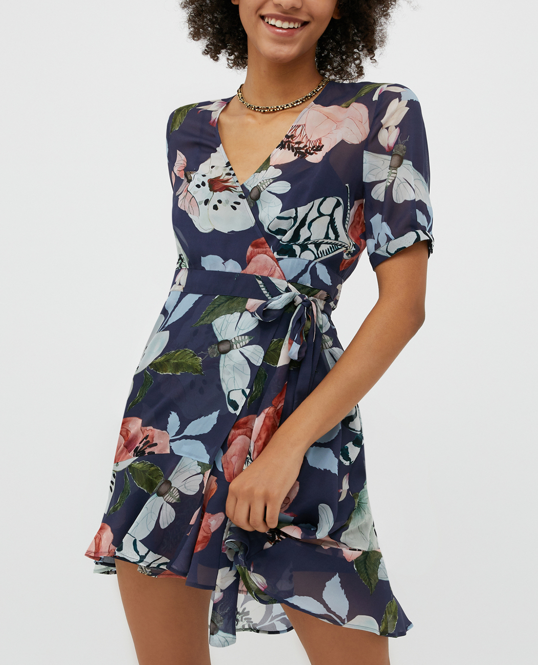 MAX&Co.- Đầm mini tay ngắn cổ V Eccetto