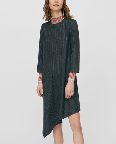  MAX&Co. - Đầm midi cổ tròn tay lỡ Asymmetric Flannel 