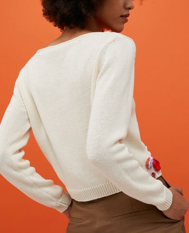  MAX&Co. - Áo khoác cardigan nữ cổ V thêu hoa Happy 