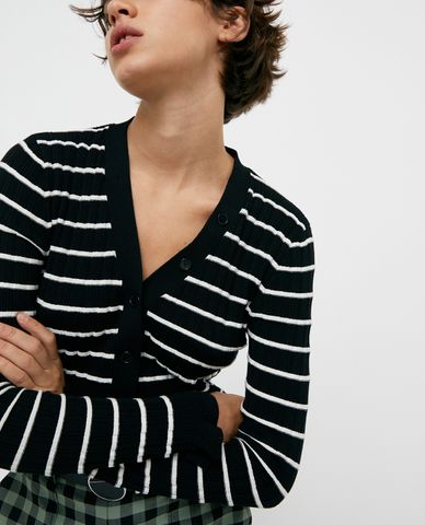  MAX&Co. - Áo cardigan nữ kẻ sọc Ribbed Slim Fit 
