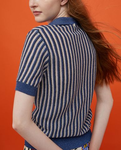  MAX&Co. - Áo len nữ ngắn tay cổ gập thanh lịch Great 