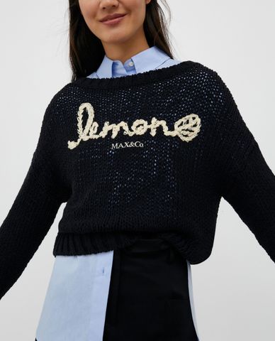  MAX&Co. - Áo len nữ cổ tròn tay dài Plutone 