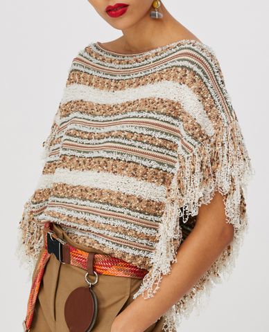  MAX&Co. - Áo len nữ phối tua rua Fringed Poncho 
