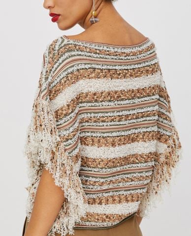  MAX&Co. - Áo len nữ phối tua rua Fringed Poncho 