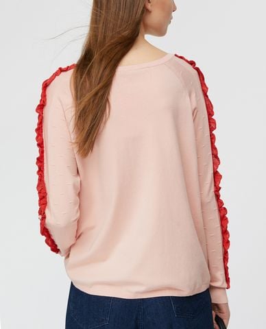  MAX&Co. - Áo len nữ tay dài Contrasting Ruffles 