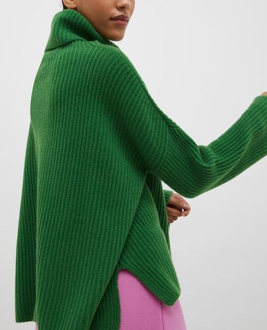  MAX&Co. - Áo sweater nữ tay dài cổ lọ phom rộng xẻ tà Scorgere 