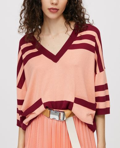  MAX&Co. - Áo len nữ cổ V tay dài Cotton Silk 