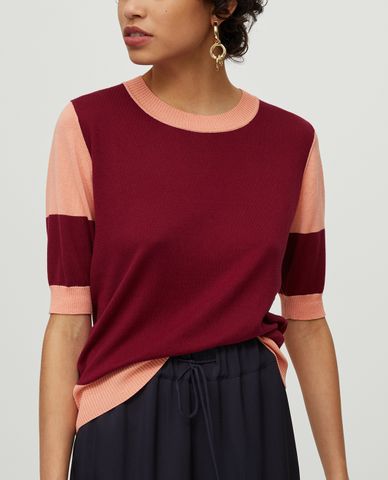  MAX&Co. - Áo len nữ cổ tròn ngắn tay Cotton Silk 