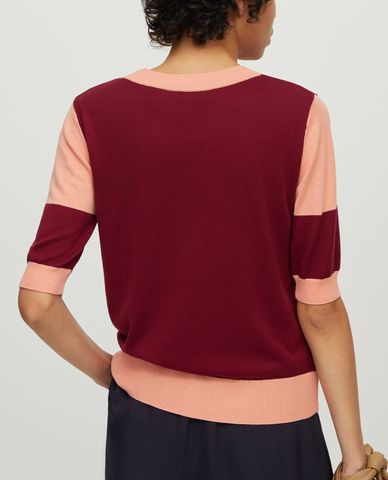  MAX&Co. - Áo len nữ cổ tròn ngắn tay Cotton Silk 