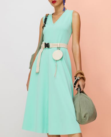  MAX&Co. - Đầm midi sát nách nhấn eo Jersey Twill 