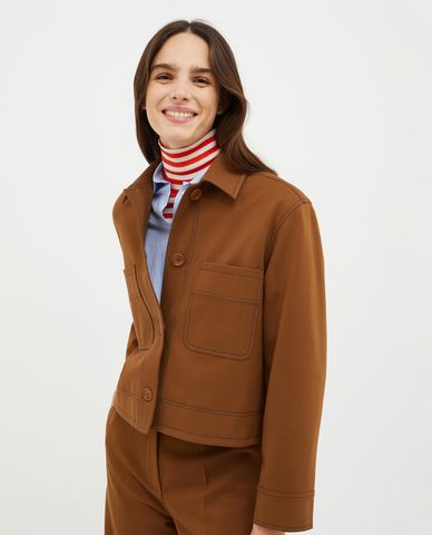  MAX&Co. - Áo khoác croptop nữ cổ bẻ tay dài Nadine 