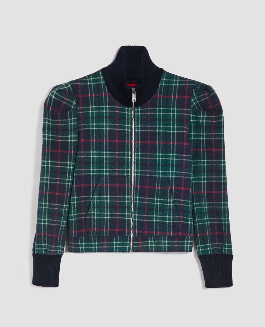 Max&Co. - Áo Khoác Nữ Bomber Cổ Cao Tartan Fleece