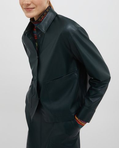  MAX&Co. - Áo khoác da nữ tay dài cổ bẻ Credere 