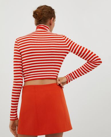  MAX&Co. - Áo croptop nữ dệt kim cổ lọ tay dài Antille 